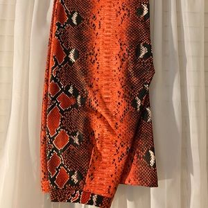 Snake skin faux leather pants